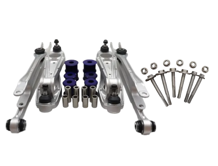 Porsche 987 Boxster & Cayman Suspension Front/Rear Tuning Forks & Coffin Lower Track Control Arm With Polybushes - Bundle